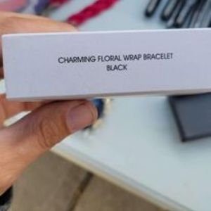 Black floral wrap bracelet